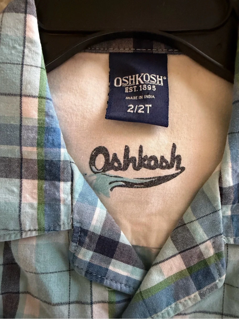 OshKosh B'gosh and Blue Green Plaid Button-Up Shirts bundle